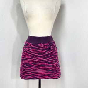 Derek Heart Brown & Pink Mini Knit Skirt Large Booty Cover Sporty Festival